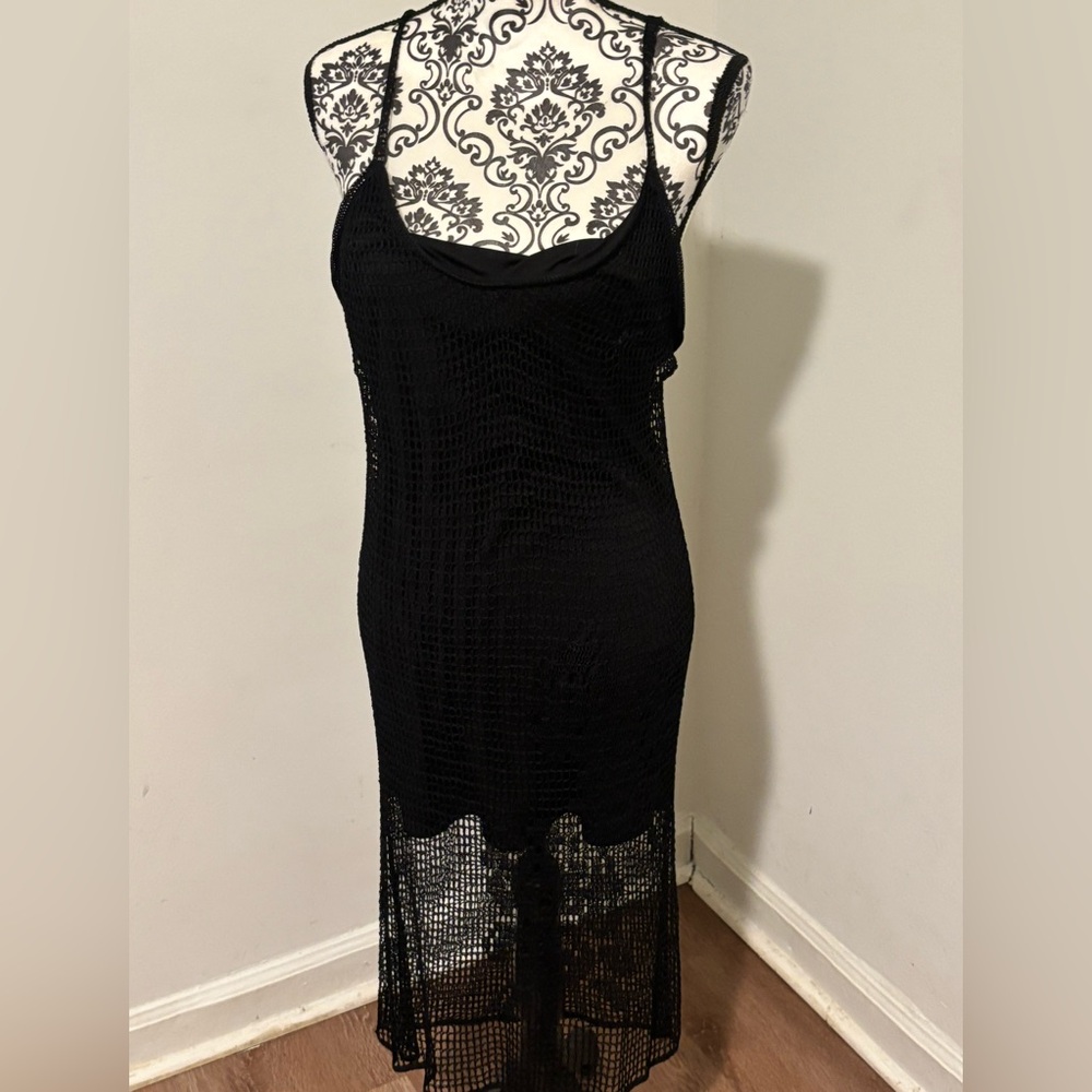 Women’s Guess Black Crochet Maxi Dress
